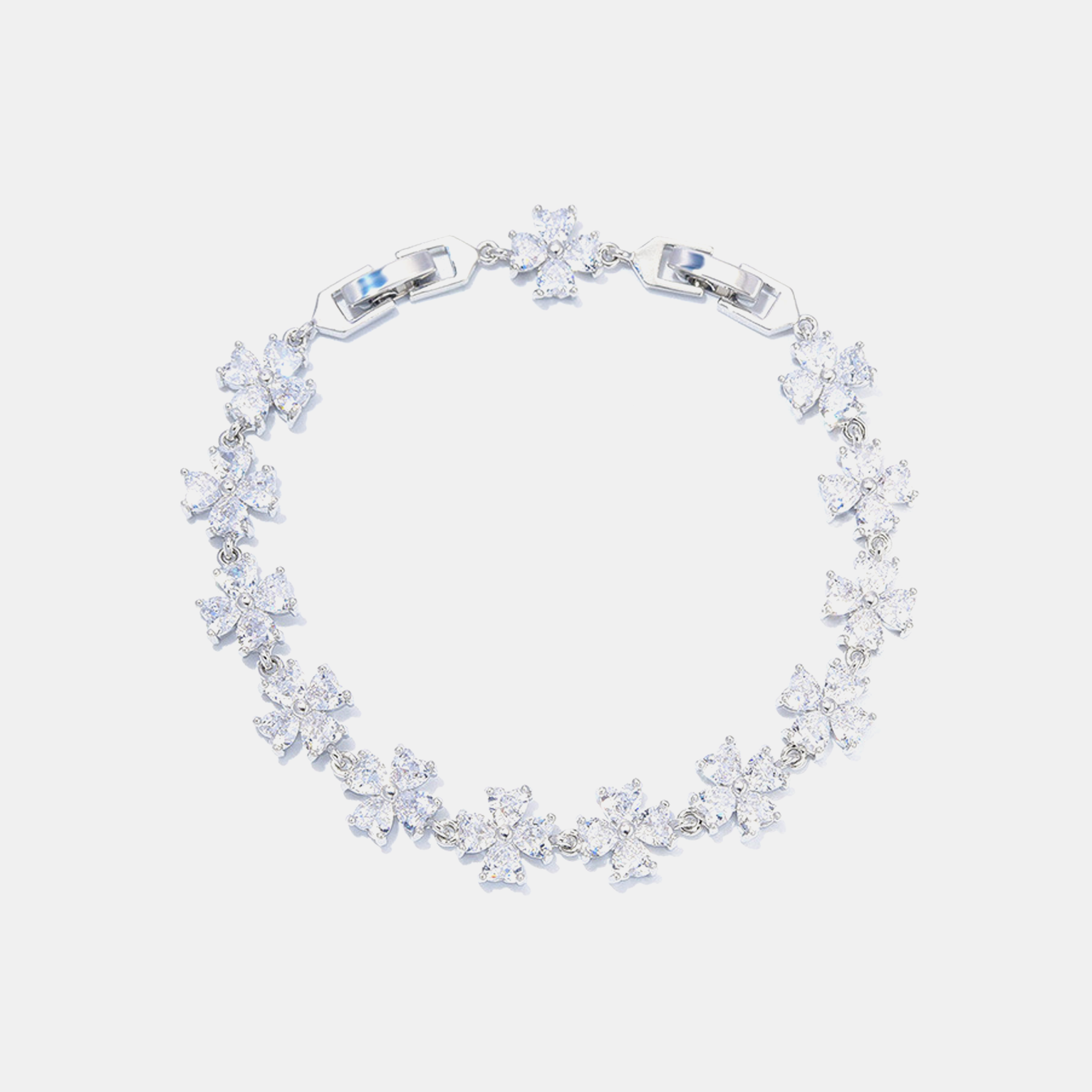 Glimmer Clover Bracelet - White Gold