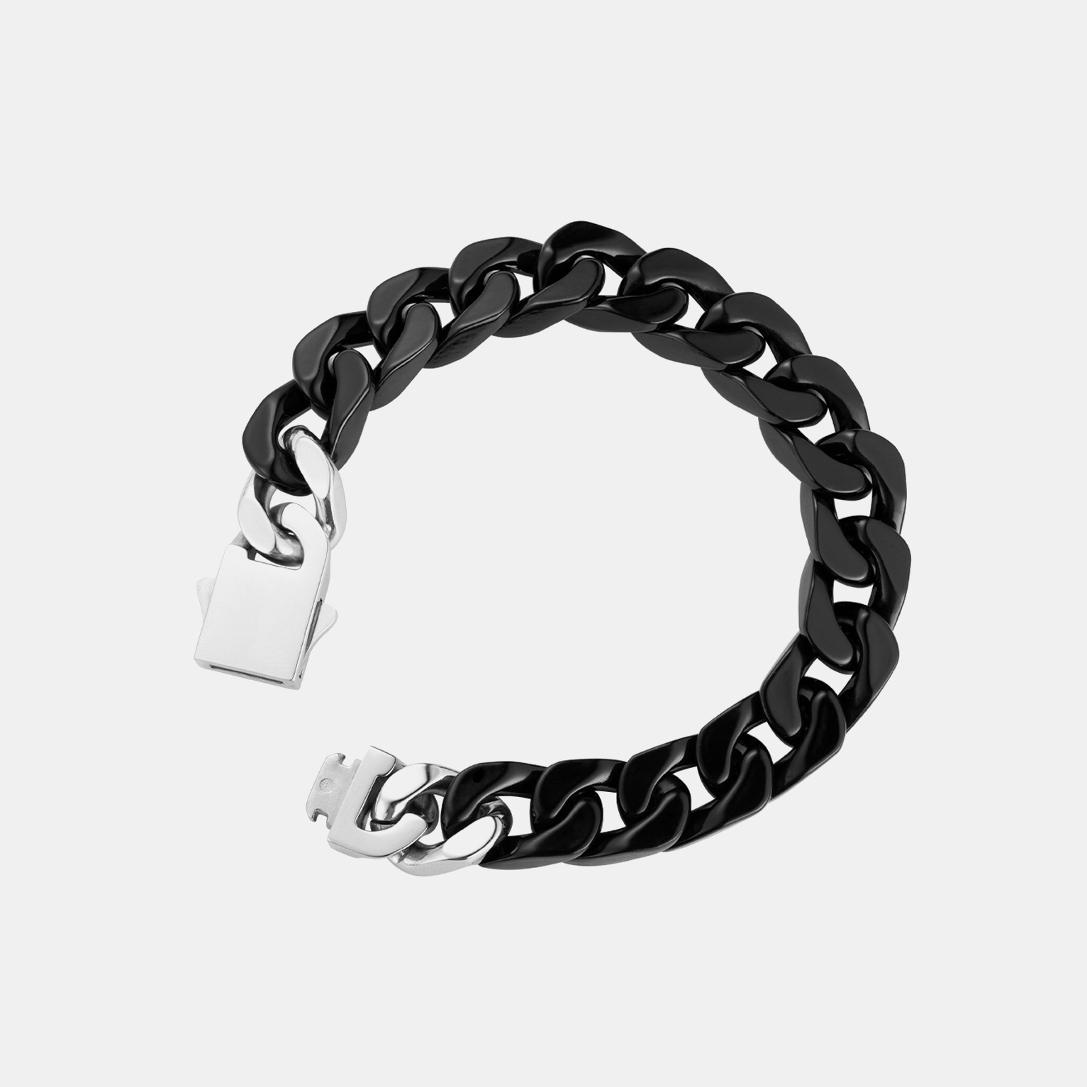 Enamel Cuban Bracelet - Black