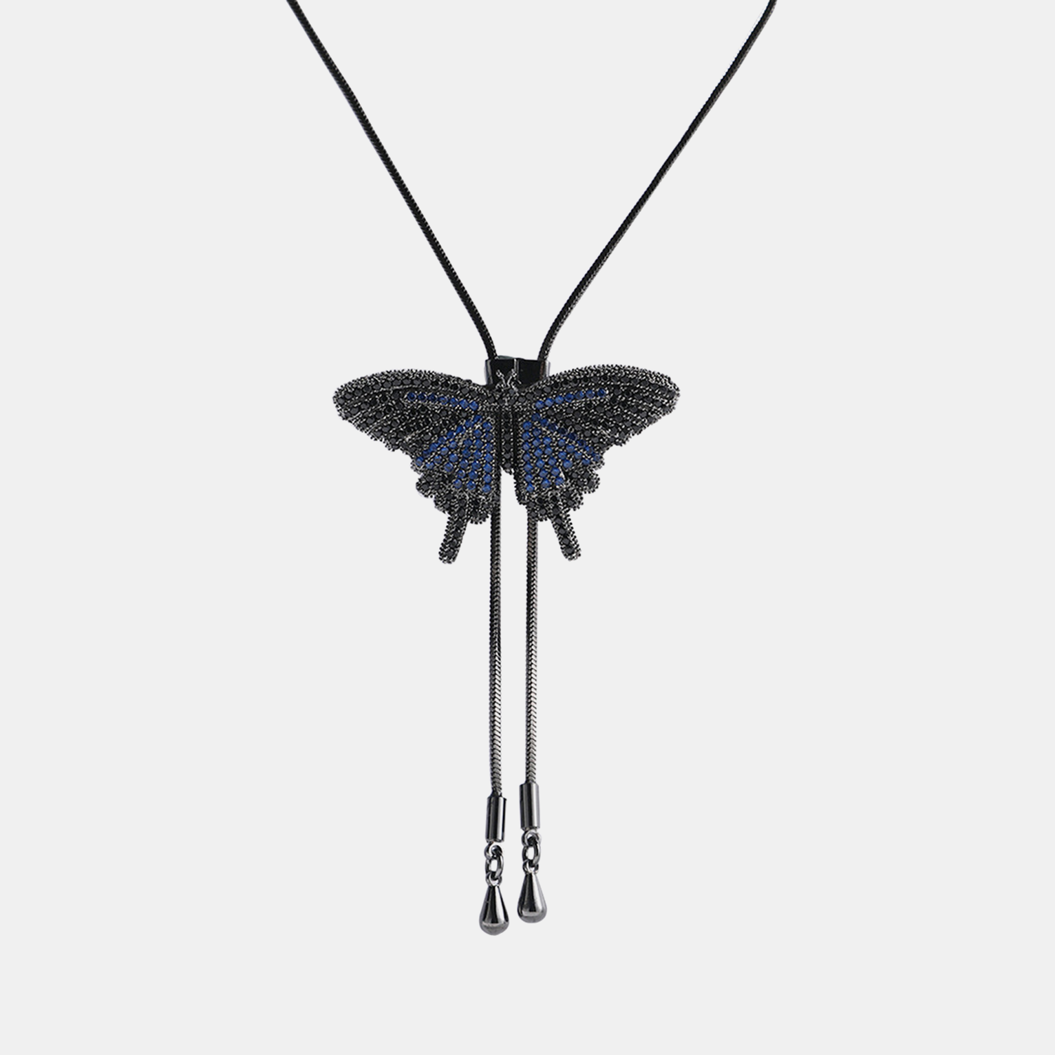 Iced Butterfly Sweater Chain - Blue