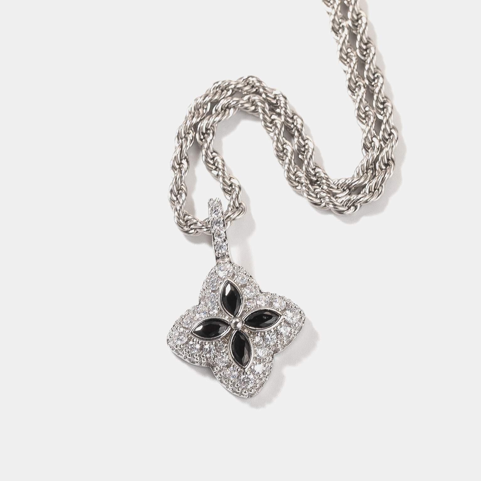 Colorful Clover Pendant - Black Gold