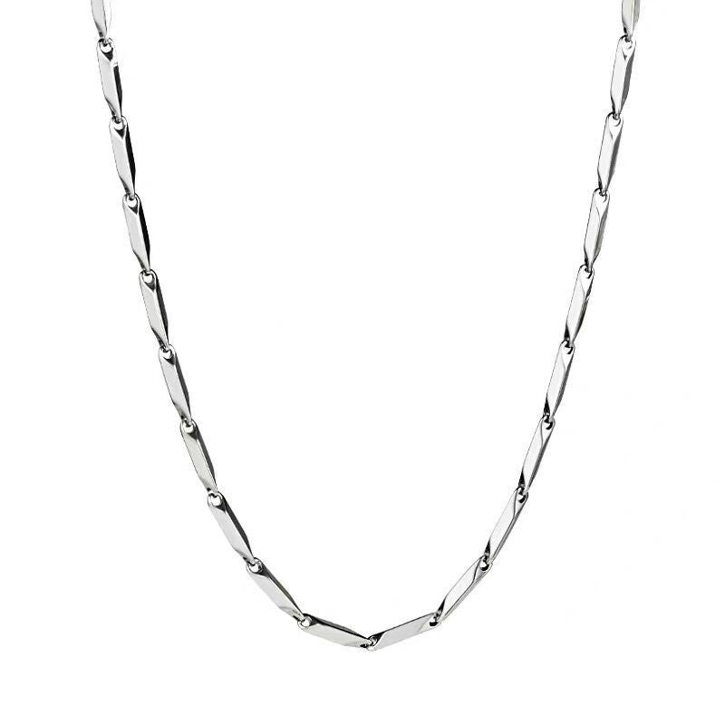 3mm Rhombus Link Chain - White Gold