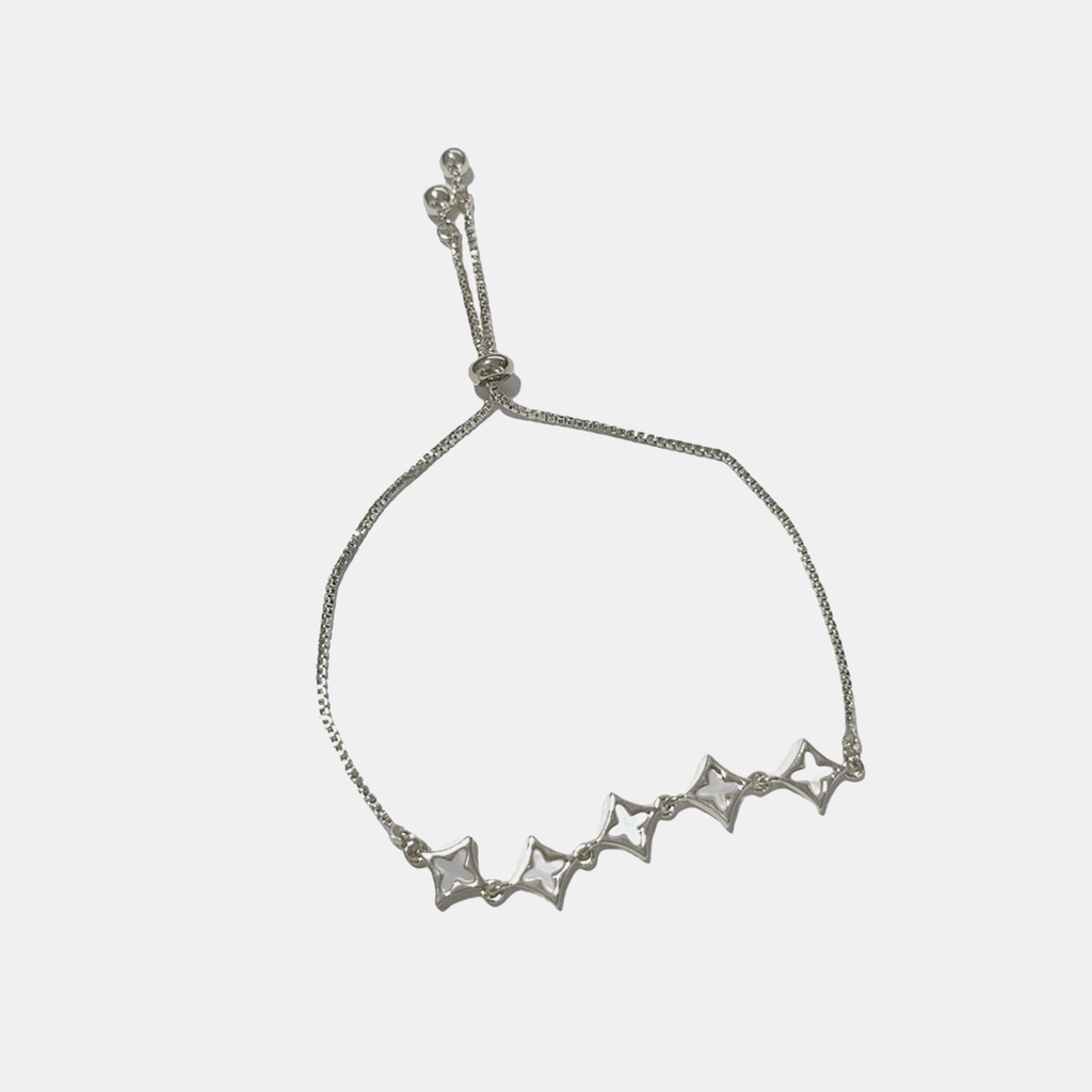 Shell Star Slide Bracelet - White Gold