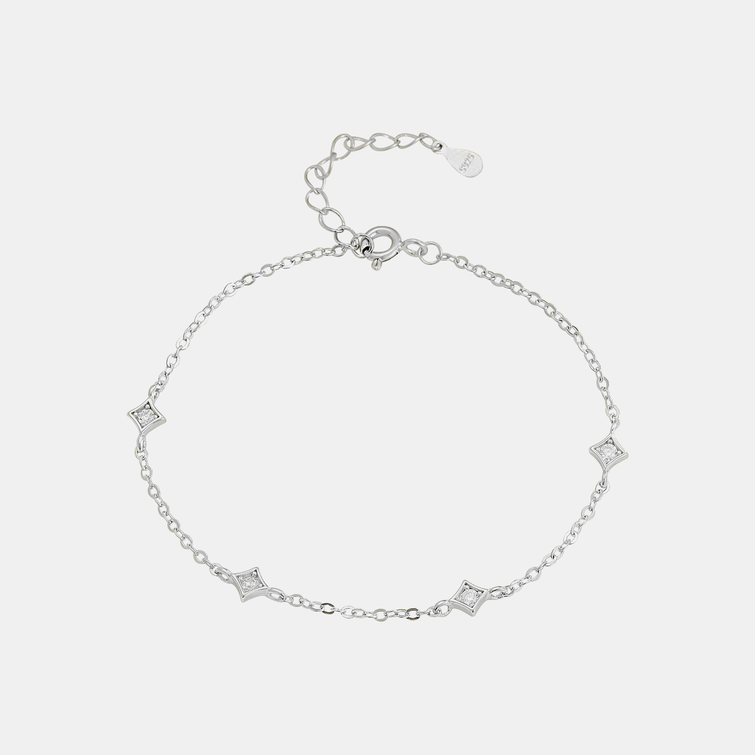 Mini North Star Bracelet - White Gold
