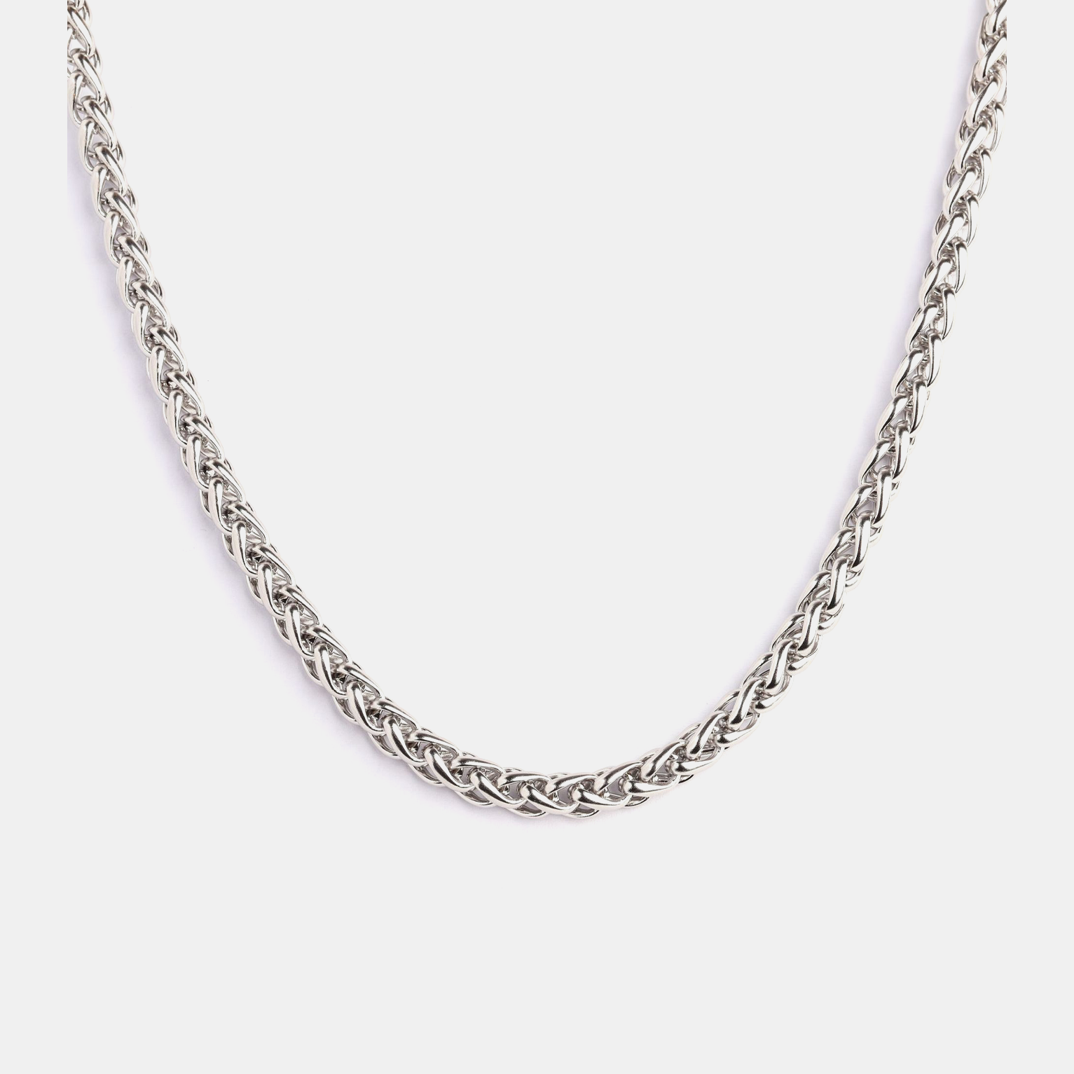 3mm Steel Frame Rope Chain - White Gold