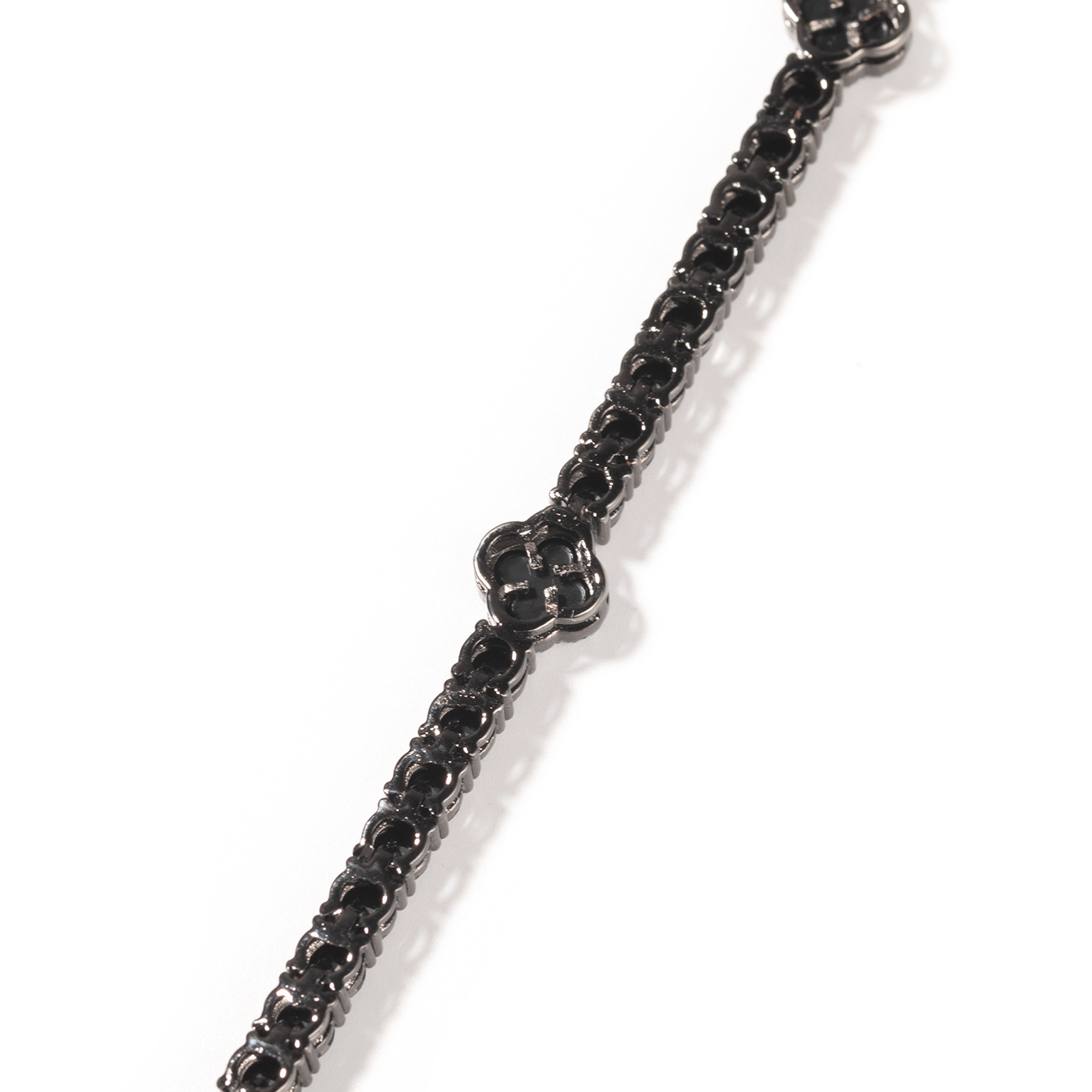 8mm Clover Tennis Link Bracelet - Black Gold