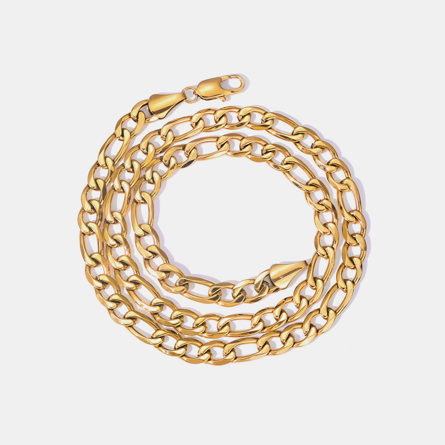 9mm Figaro Link Bracelet - Gold