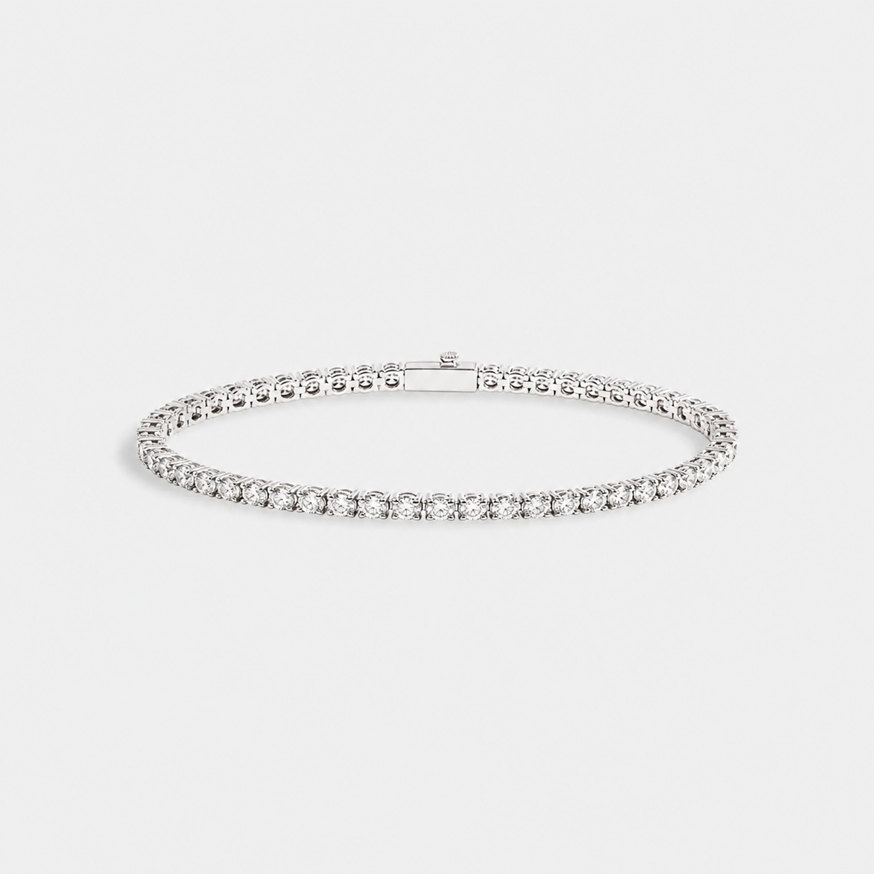 3mm Tennis Link Bracelet - White Gold