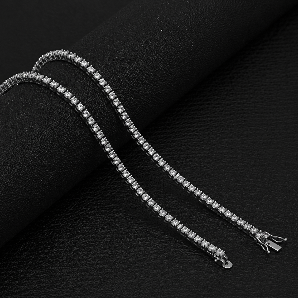 3mm Tennis Link Bracelet - White Gold