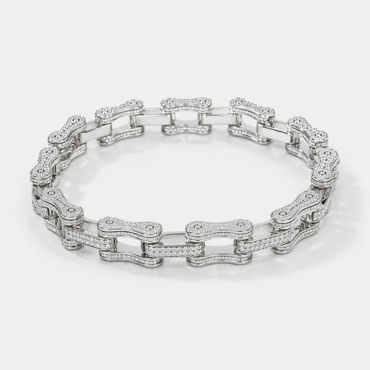 5mm Bicycle Link Bracelet - White Gold