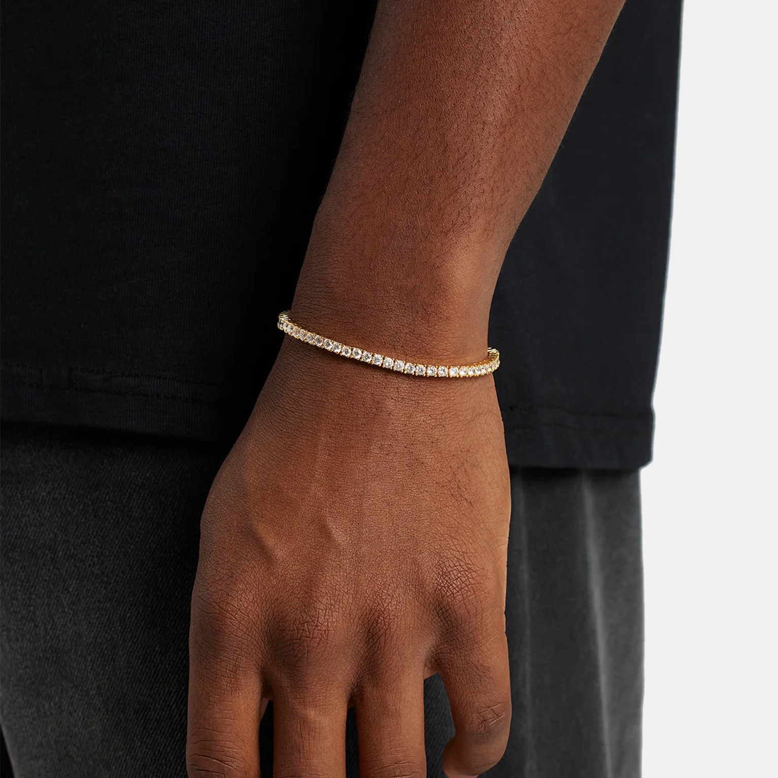3mm Tennis Link Bracelet - Gold