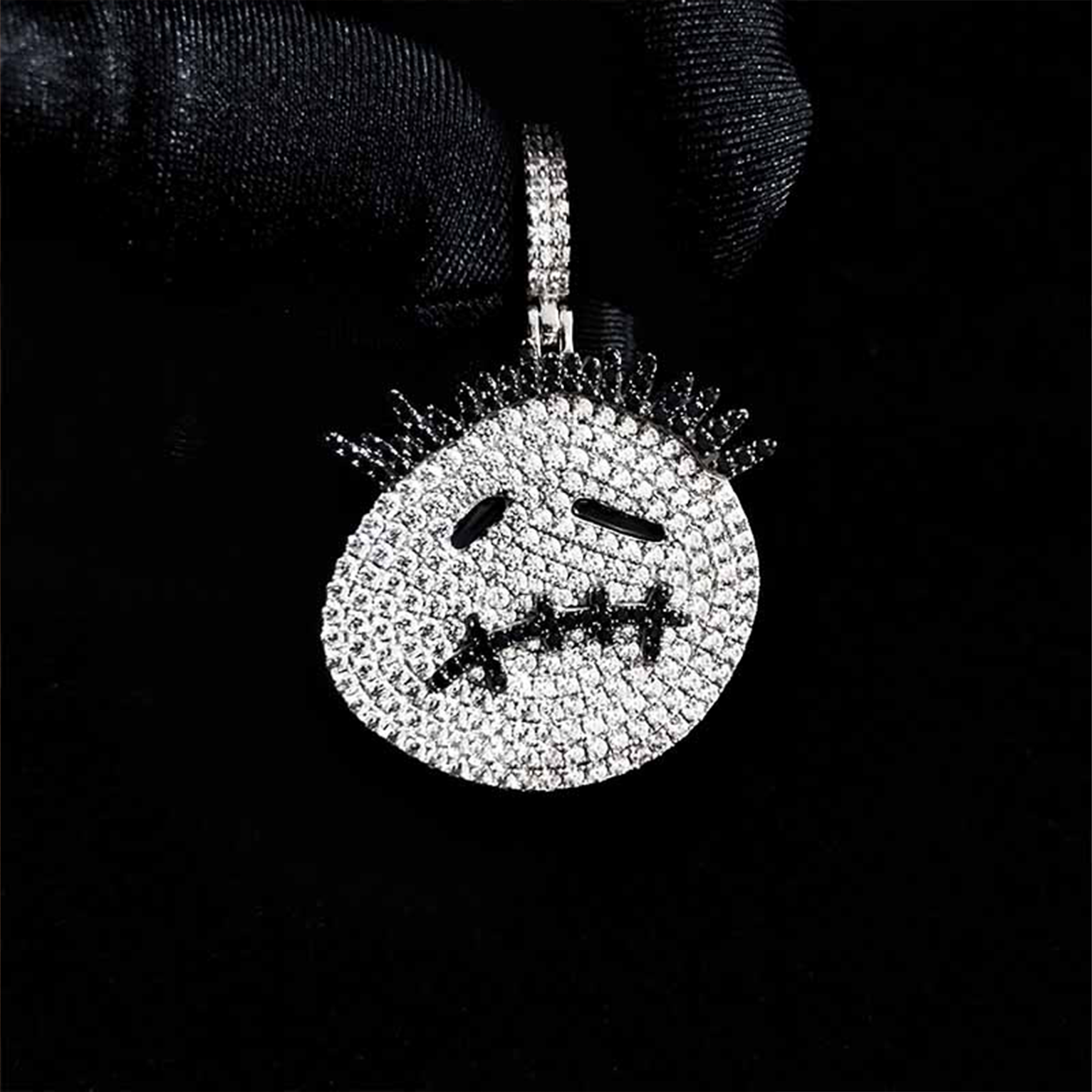Iced Cactus Jack Mascot Pendant - White Gold