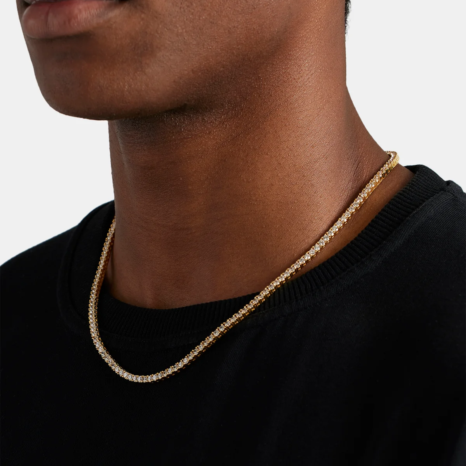3mm Tennis Link Chain - Gold
