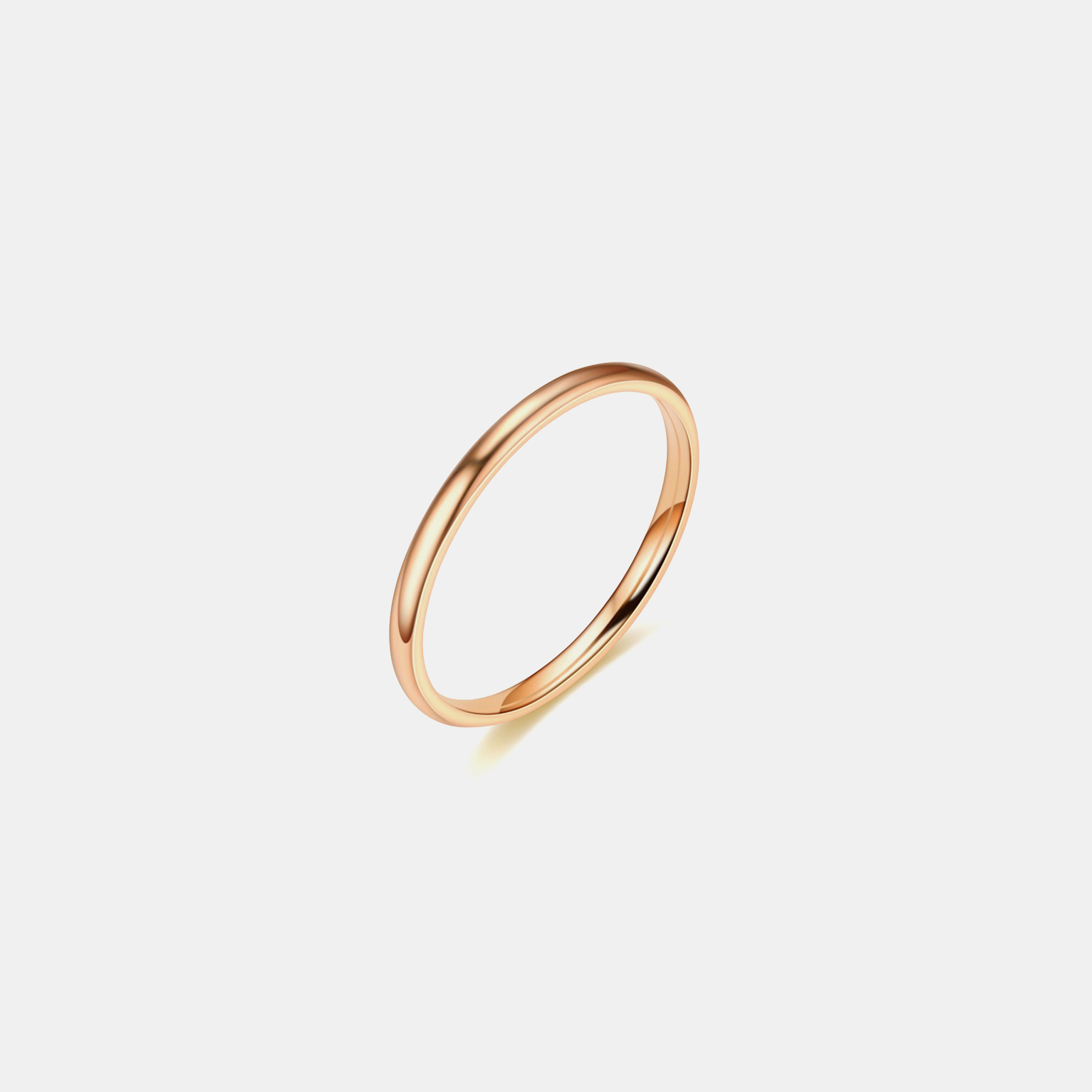 Thin Titinum Dome Ring - Rose Gold