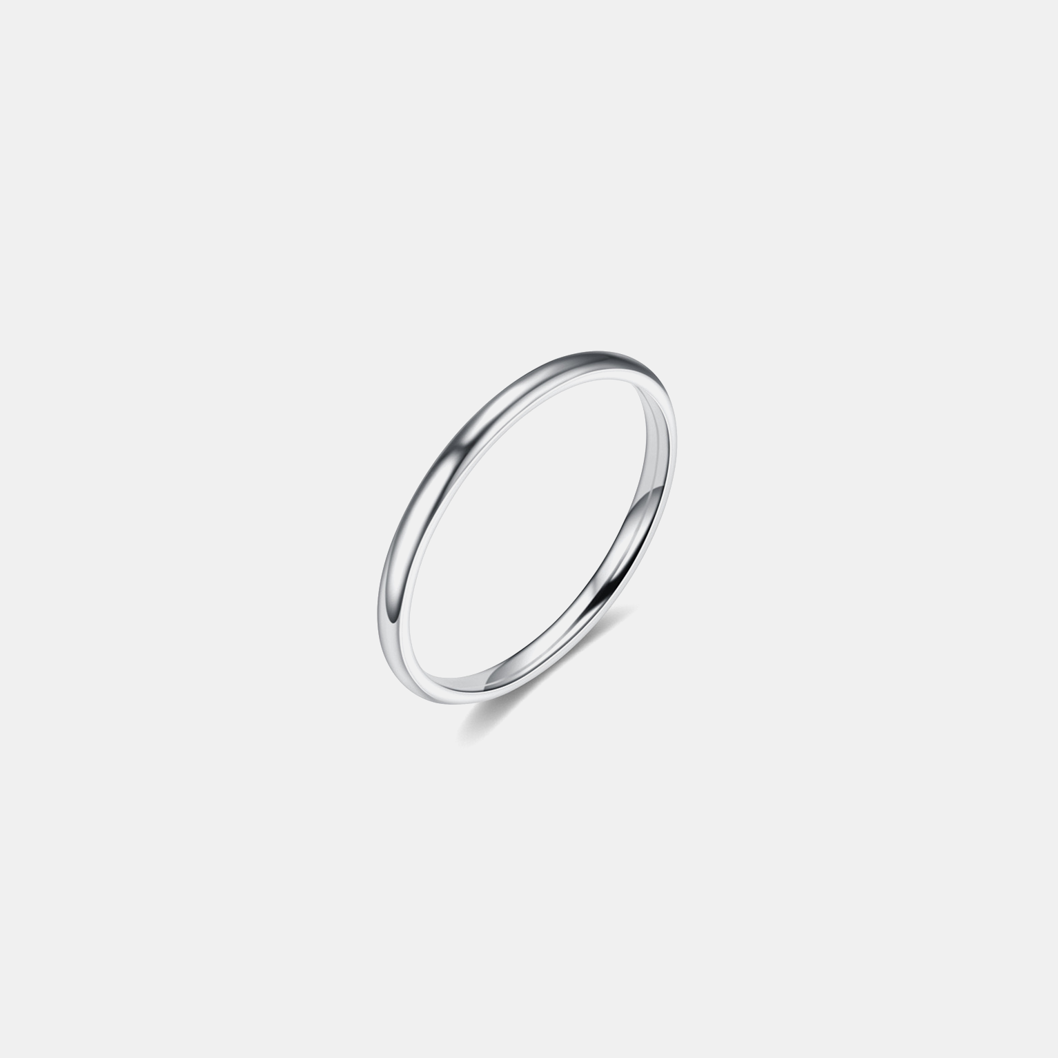 Thin Titinum Dome Ring - Silver
