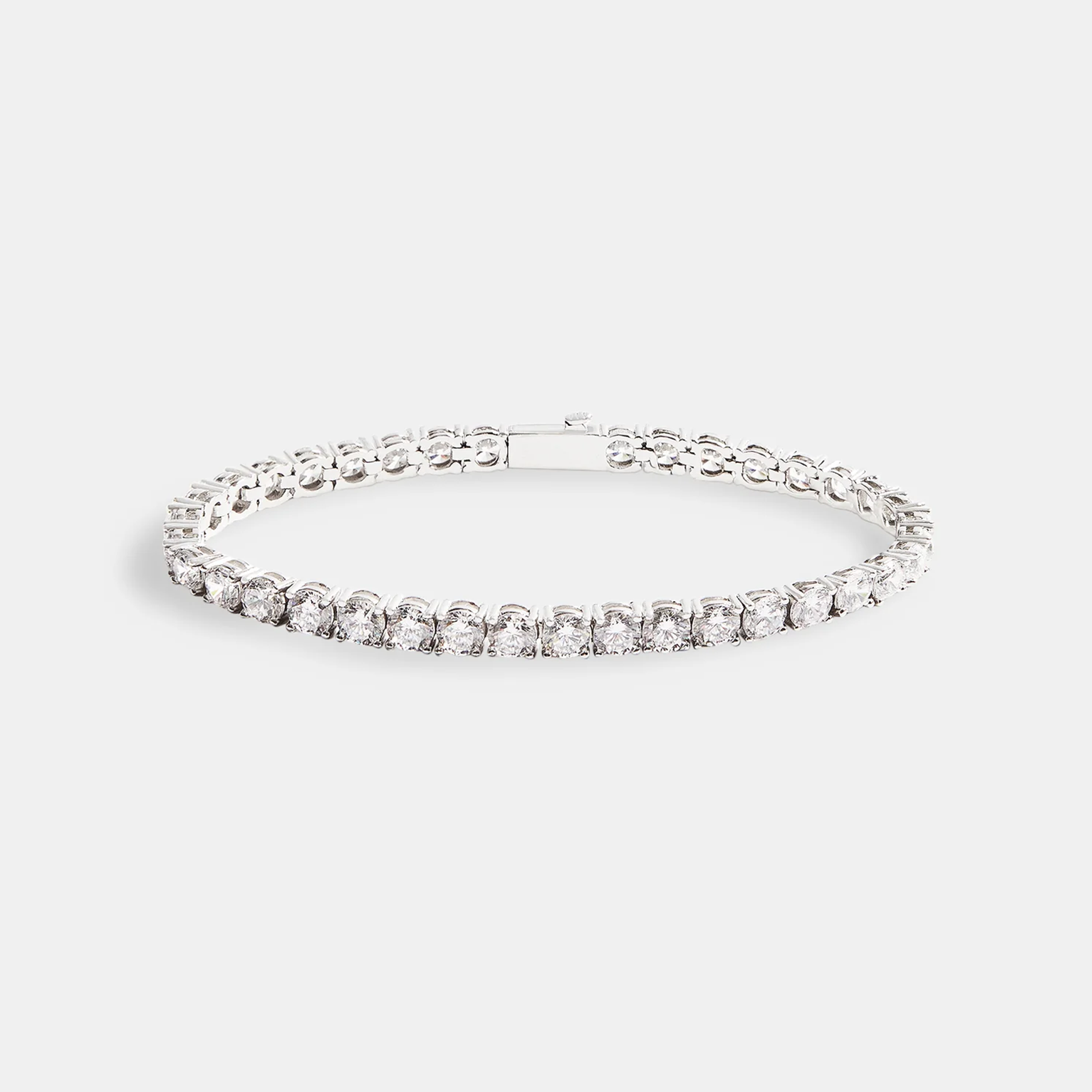 4mm Tennis Link Bracelet - White Gold
