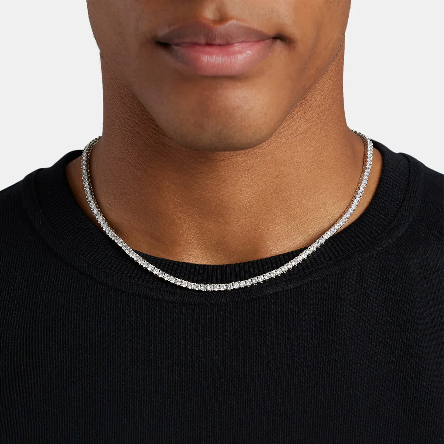 3mm Tennis Link Chain - White Gold