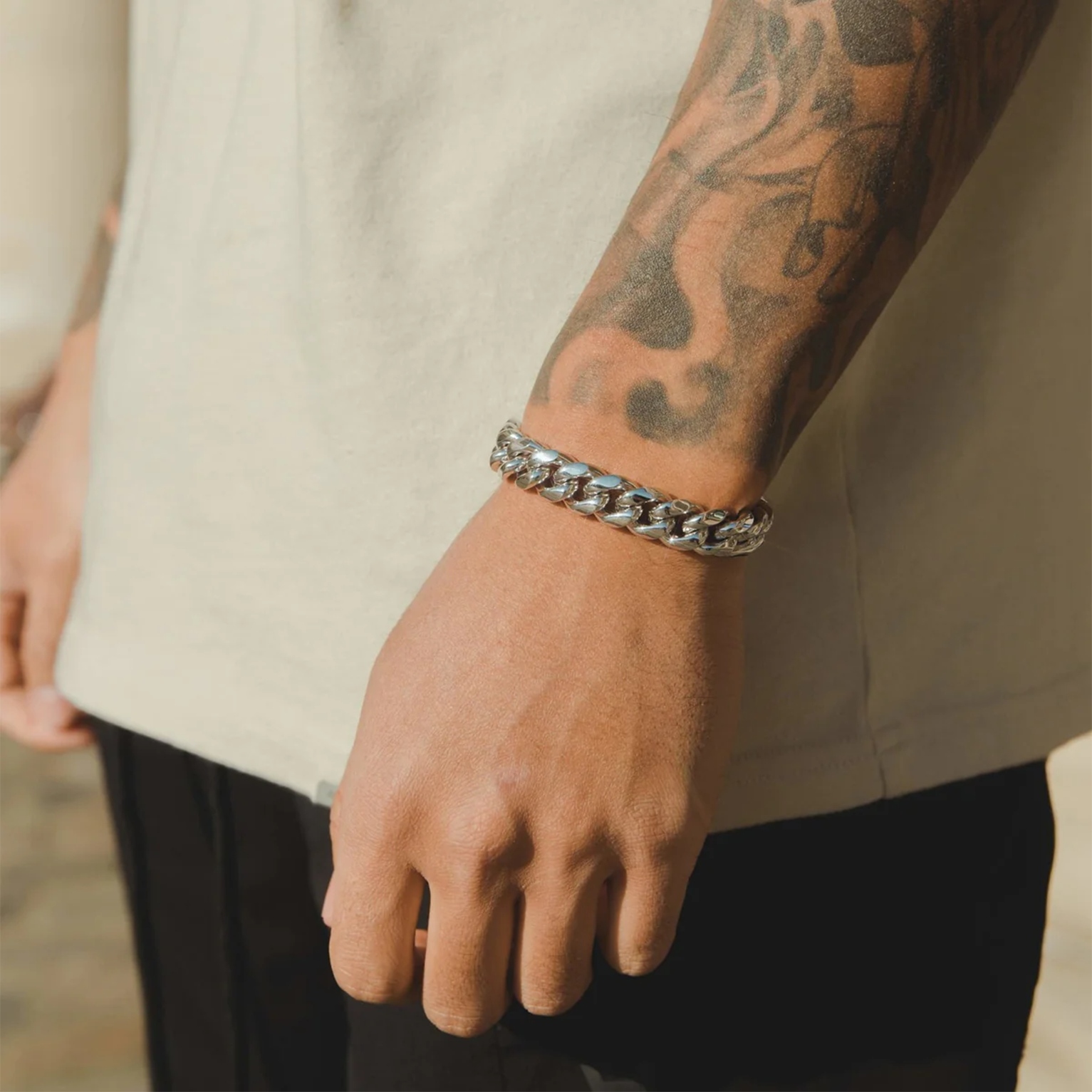 12mm Miami Cuban Link Bracelet -  White Gold